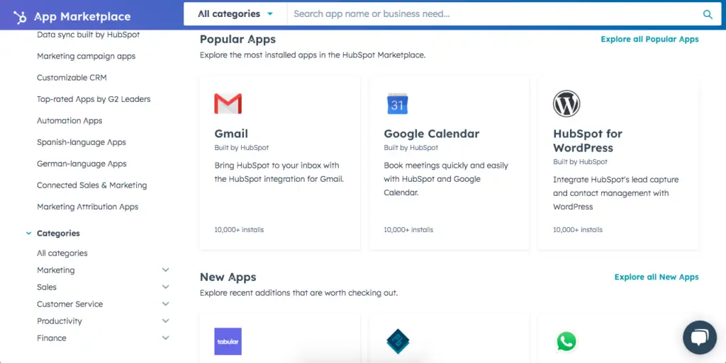 An image of HubSpot's app marketplace representing Soulheart's blog What is HubSpot a Breakdown of All Features