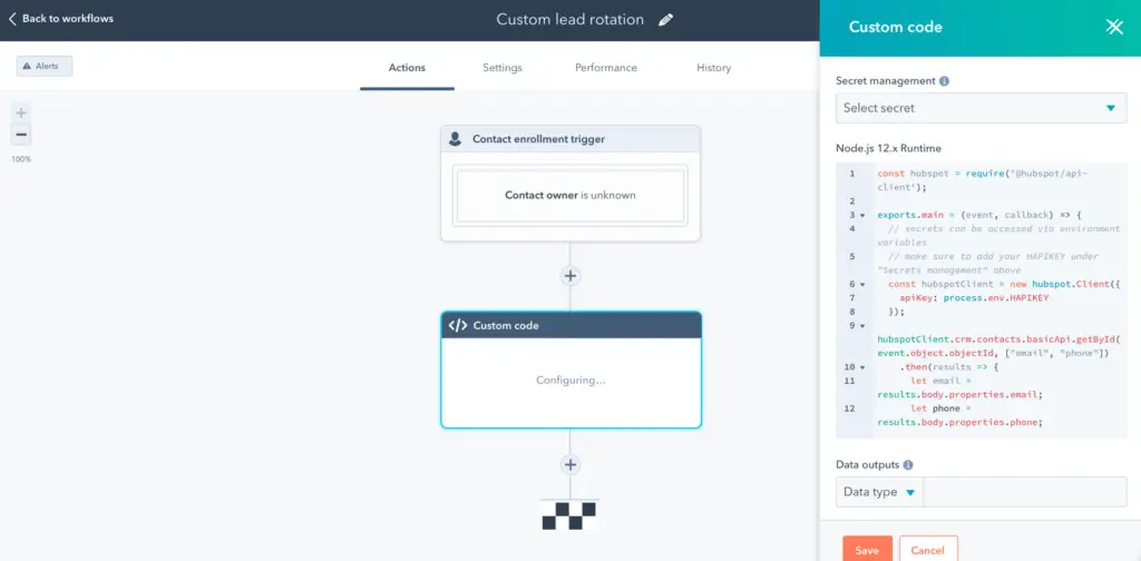 An image of HubSpot's workflow interface representing Soulheart's blog A No-Nonsense Guide to Streamlining Operations with HubSpot's Operations Hub.