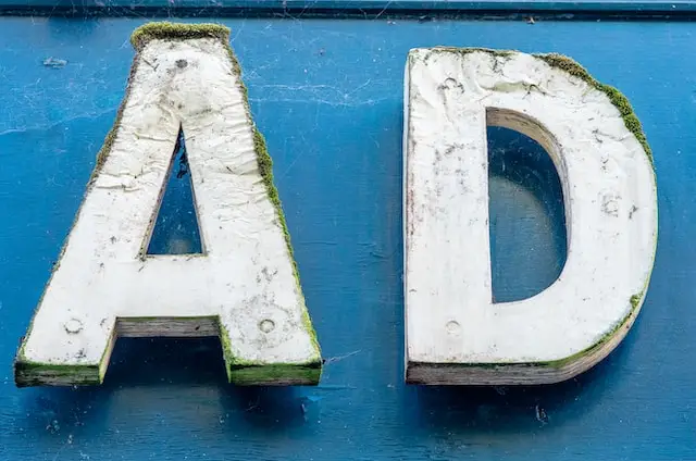 An image of a sign that says ad representing Soulheart's blog titled A Nonprofit's Comprehensive Guide on Google Ads