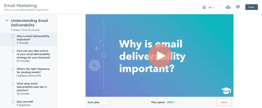 Image of HubSpot Academy's video lecture representing Soulheart's blog "Learn How to Draw and Keep Customers Through HubSpot Academy."