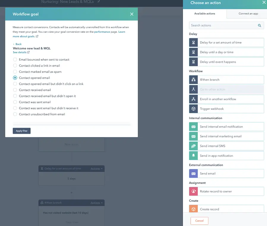 An image shows the process of setting up email automation with HubSpot.