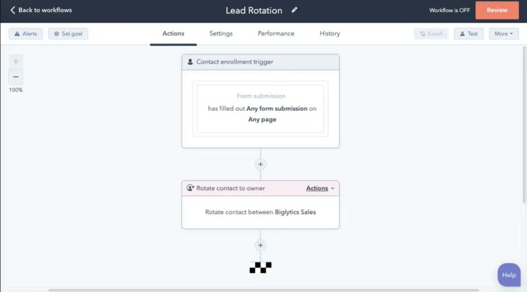 An image of HubSpot's workflow interface representing Soulheart's blog the Best CRM Software Hubspot