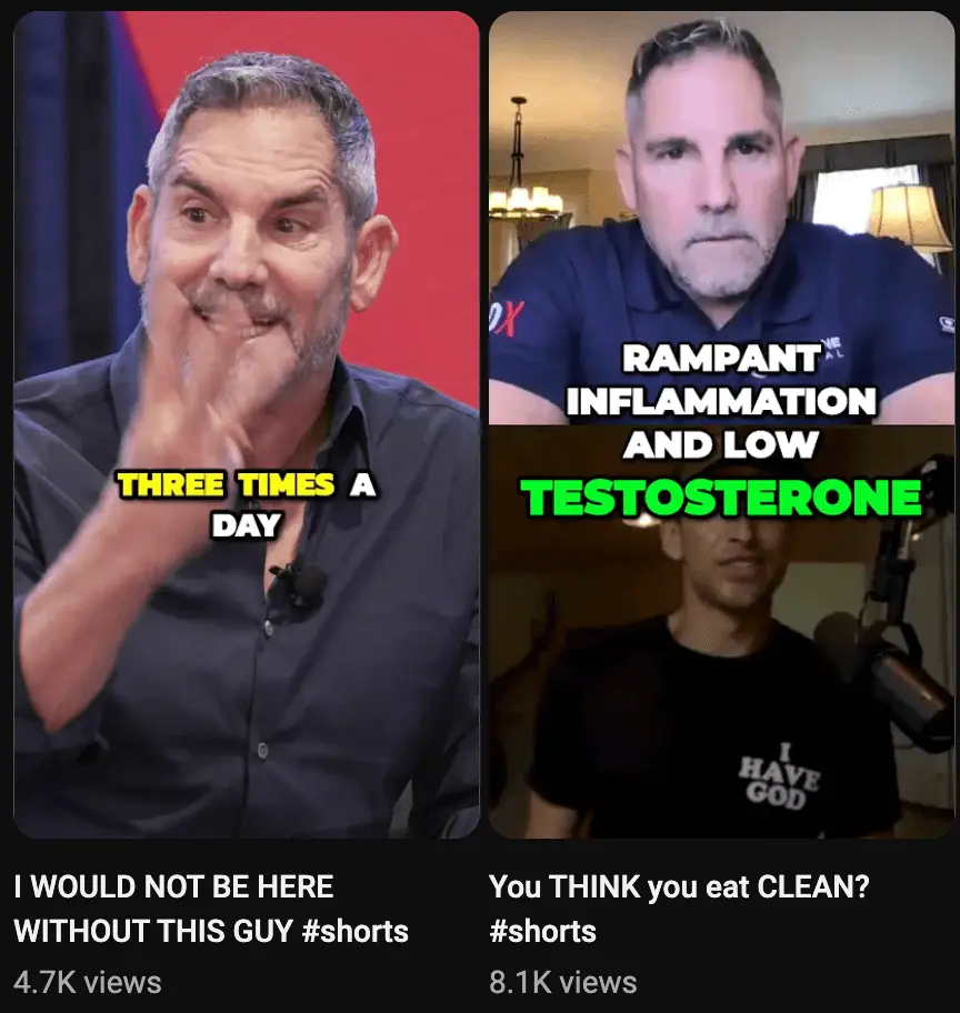 A screenshot of Grant Cardone's YouTube shorts representing Soulheart's blog titled Increase YouTube Video Views - Insights From 8 Creators.